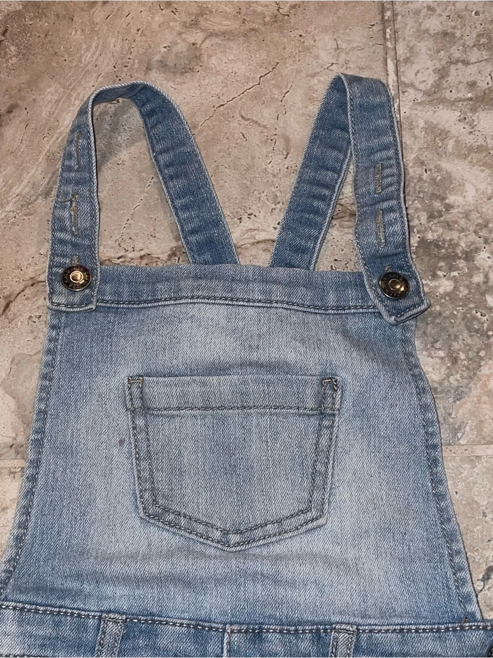 Cat & Jack lil girls Denim Shortalls with Lace Trim size 4-5 XS